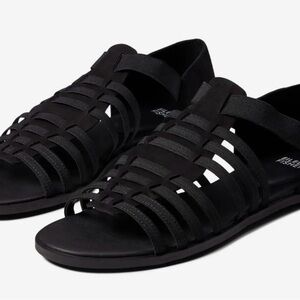 Bundle of 2 pairs of Brand New Eileen Fisher Black and Tan Woven Rata Sandals